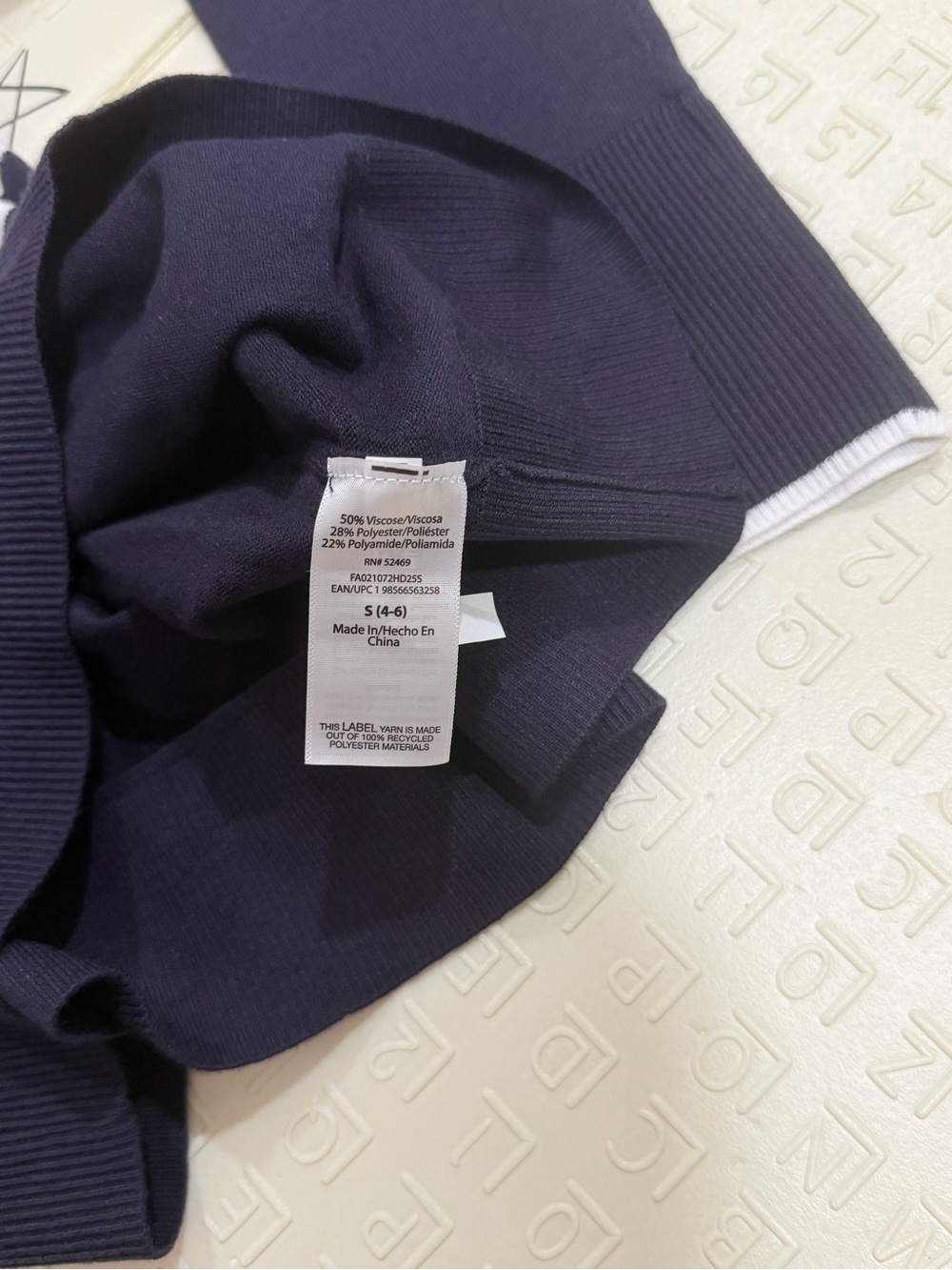 Striped Turtleneck Sweater in Navy, Red & White - Picture 3 of 3